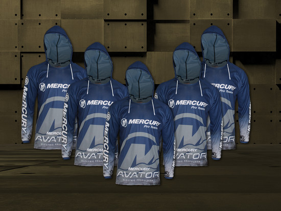 Angelsport Kapuzentrikots UV Mercury Marine Pro Team